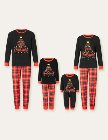 Halloween Christmas Tree Letter Printed Family Matching Pajamas